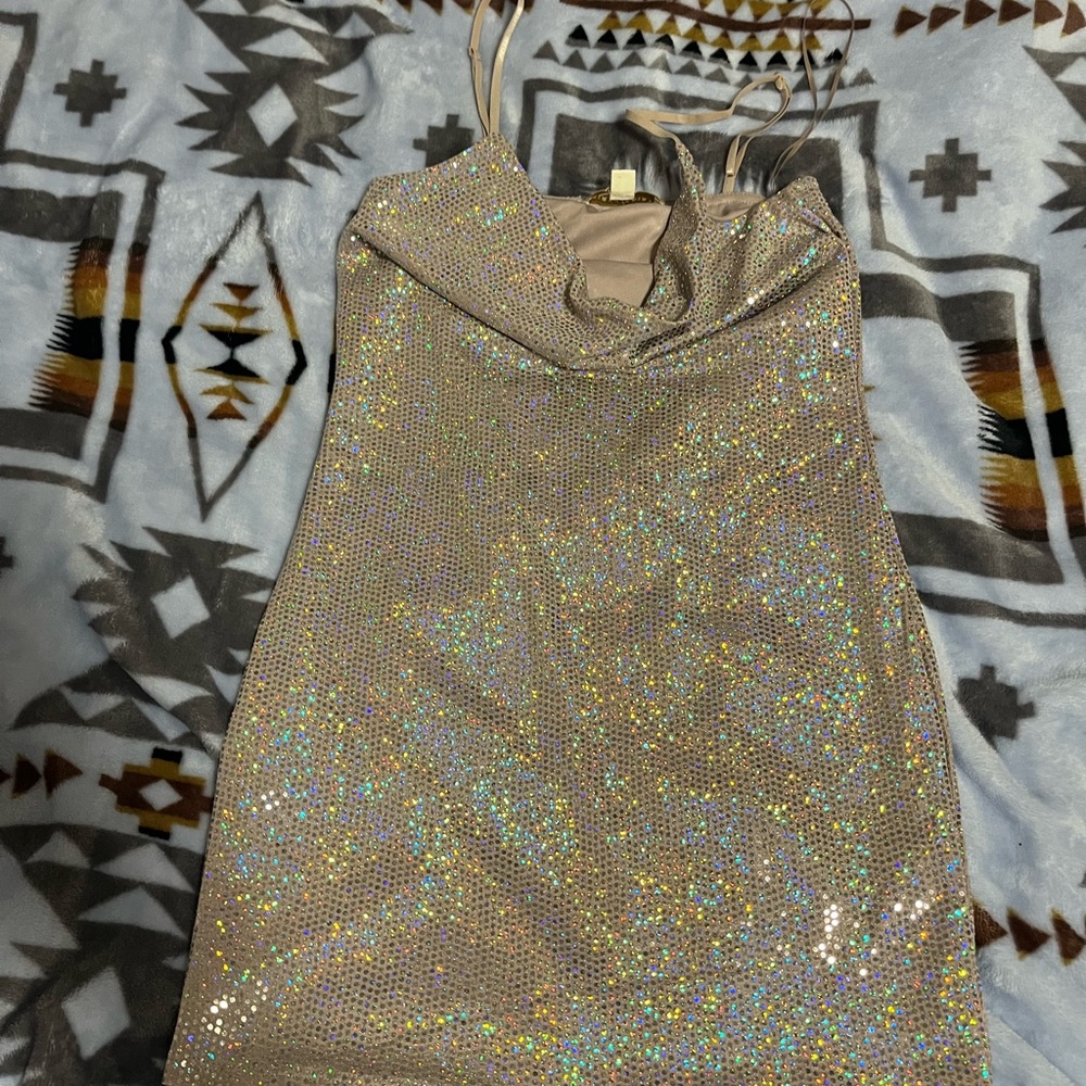 Sparkling Mini Dress in Gold